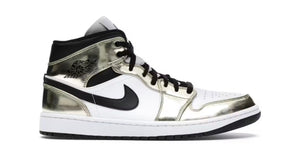 Jordan 1 Mid Gold Metallic Black White
