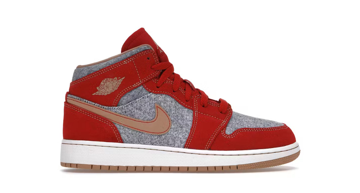 Jordan 1 Mid Denim Red